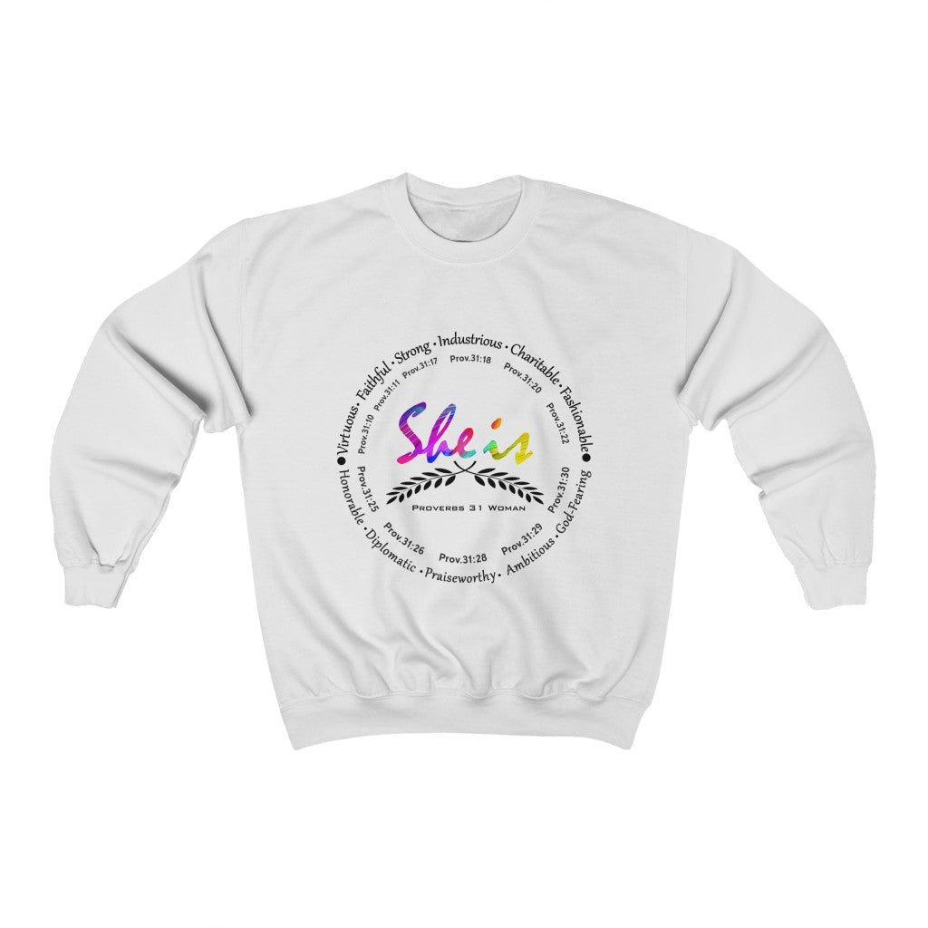 She Is . . . Light Fab Sweatshirt - Affirm The Word Literary