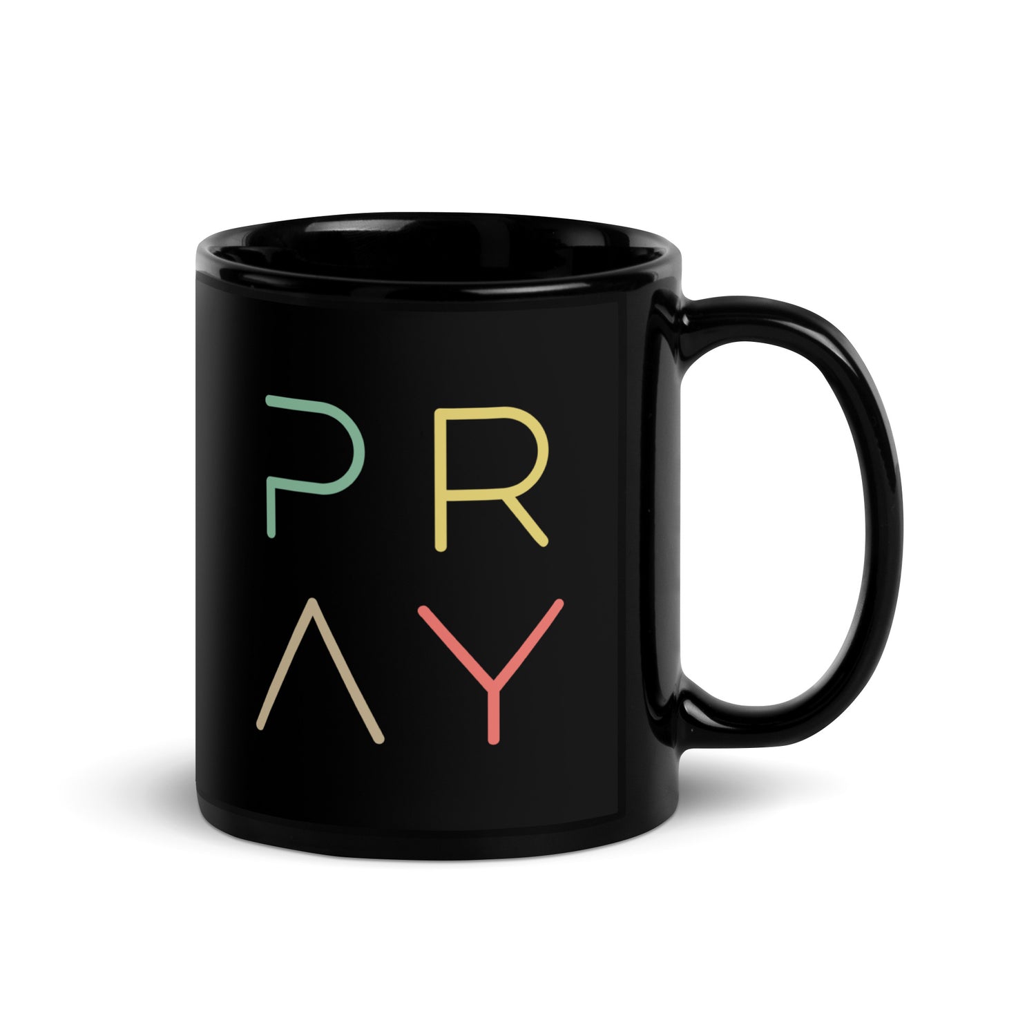 Pray Multi Black Mug