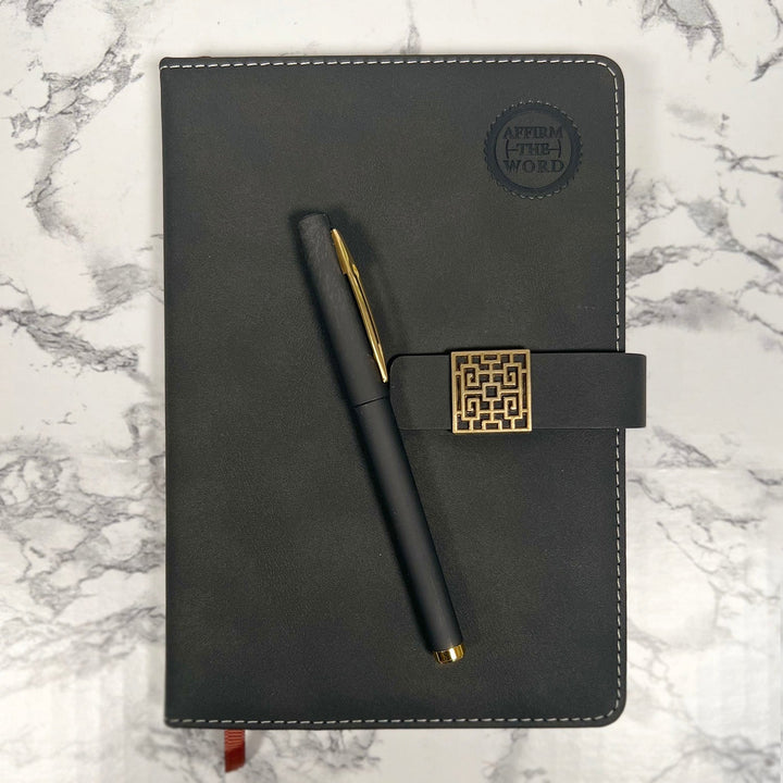 Lined Journal & Pen Gift Set— Black - Affirm The Word Literary