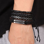 Leather braided: Faith Bracelet Set - Affirm The Word Literary