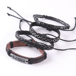 Leather braided: Faith Bracelet Set - Affirm The Word Literary