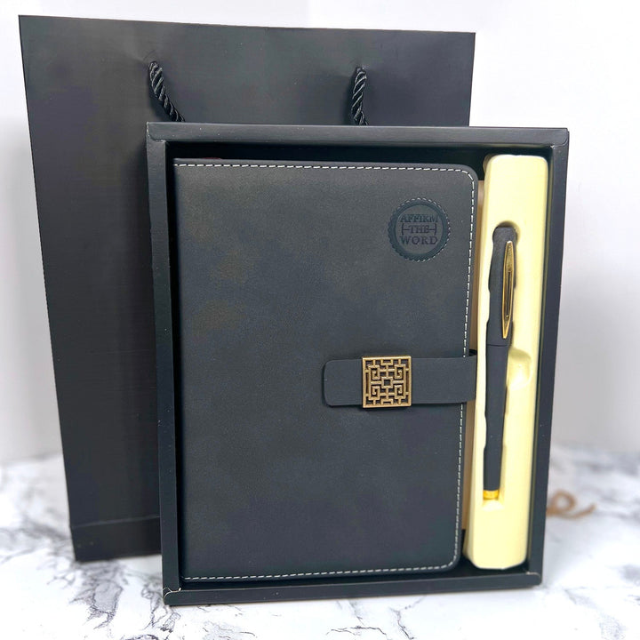 Lined Journal & Pen Gift Set— Black - Affirm The Word Literary