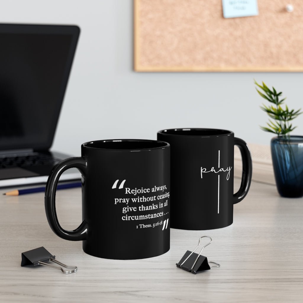 Pray | Black Ceramic Mug - Affirm The Word Literary