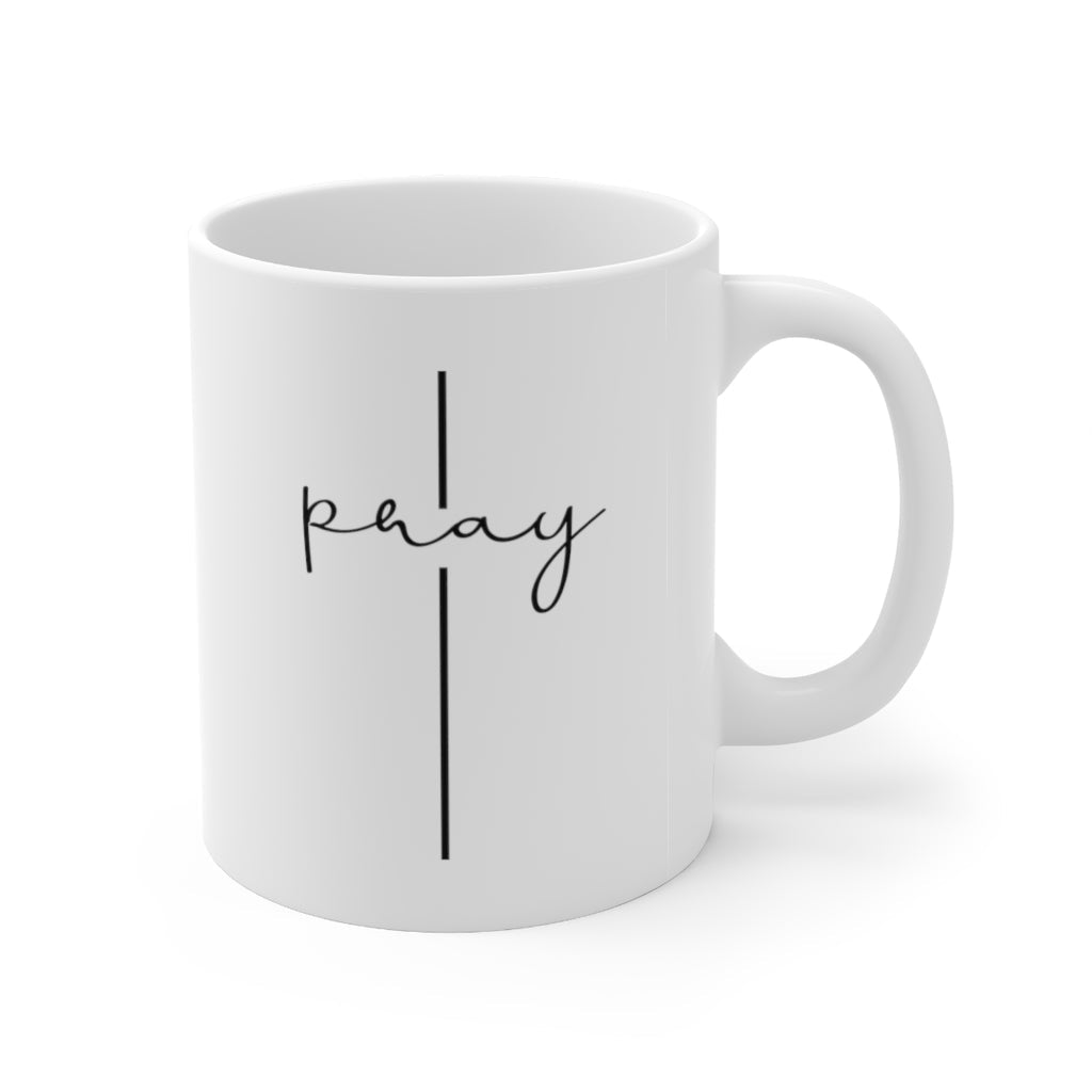 Pray | White Ceramic Mug - Affirm The Word Literary
