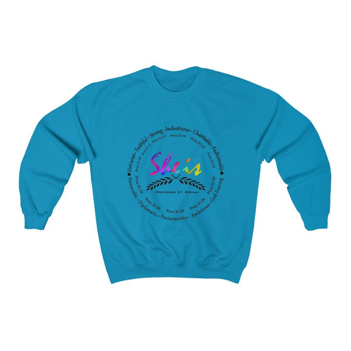 She Is . . . Light Fab Sweatshirt - Affirm The Word Literary